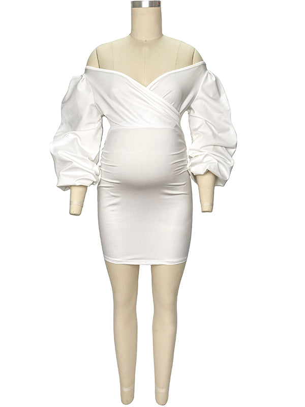 Weißes Off-Shoulder Minikleid – Rückenfrei & Ballonärmel