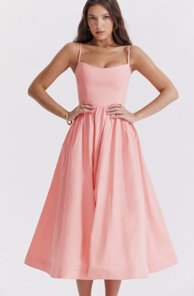 Elegantes Midikleid mit Schnürverschluss hinten