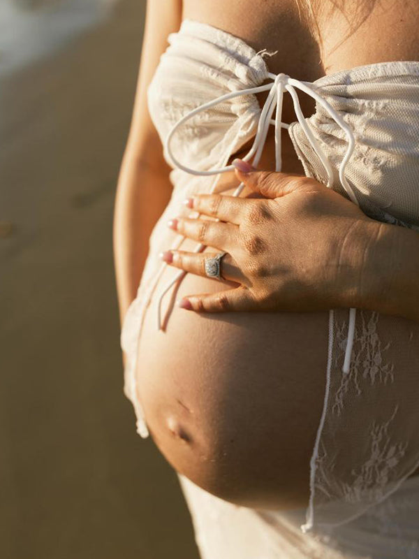 Spitzen 2-teiliges Still-Tuben-Kleid – Boho Fotoshooting & Babyparty-Set