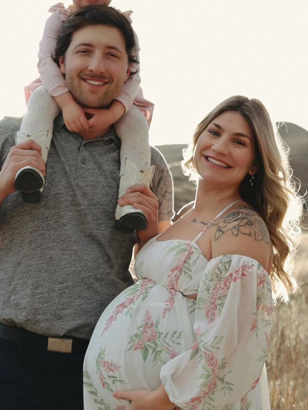 Maxikleid mit Blumenmuster – Rückenfrei & Schulterfrei