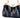 Samt-Clutch Glamour Damen Elegante Abendtasche Navyblau Mit Goldpailletten Und Verziertem Griff