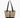 Canvas Schultertasche Damen Lederdetails