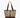 Canvas Schultertasche Damen Lederdetails