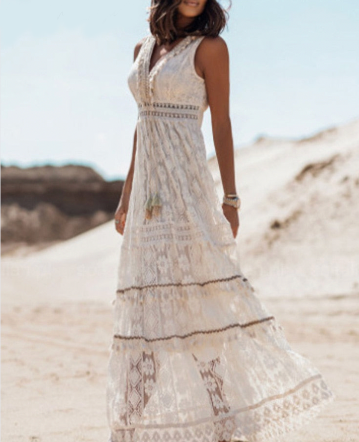 Anmutiges Boho-Spitzenkleid für Den Sommer