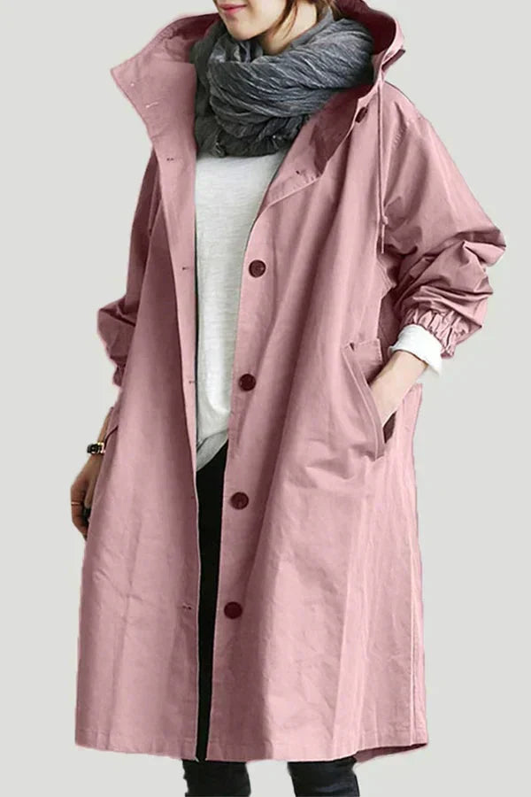 Wasserdichte Regenjacke mit Oversized Kapuze für Damen