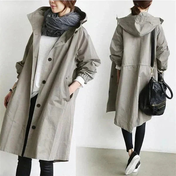 Wasserdichte Regenjacke mit Oversized Kapuze für Damen