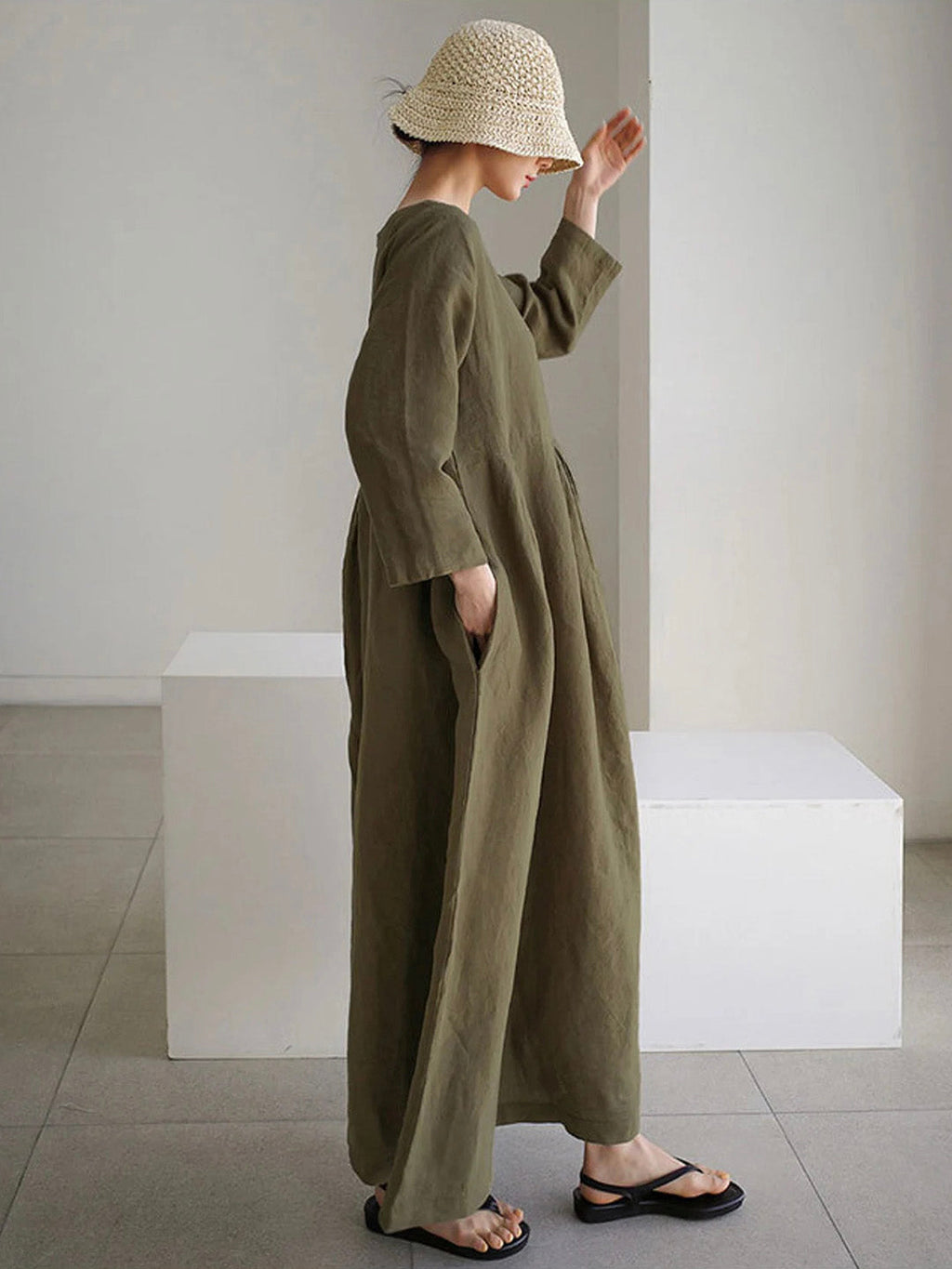 Lockeres kleid mit Seitentaschen